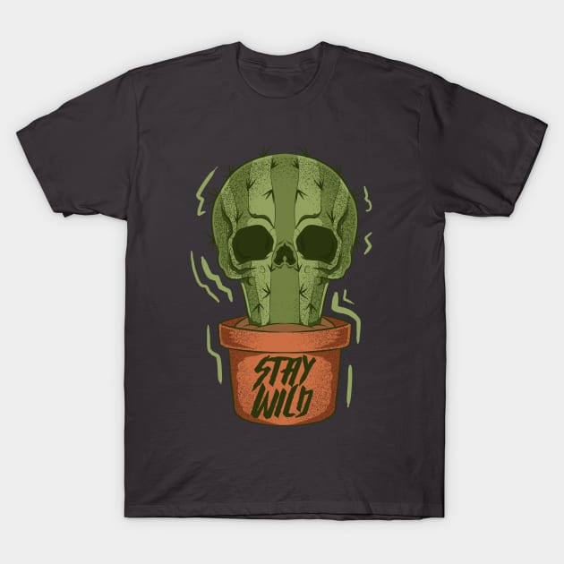 cactus skull stay wild T-Shirt by the house of parodies